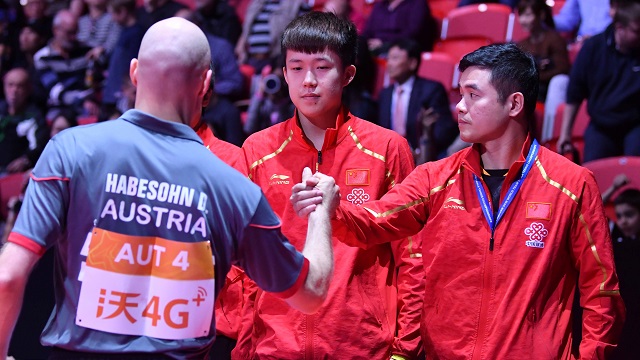 中国vs奥地利 2018世乒赛男团1/4决赛