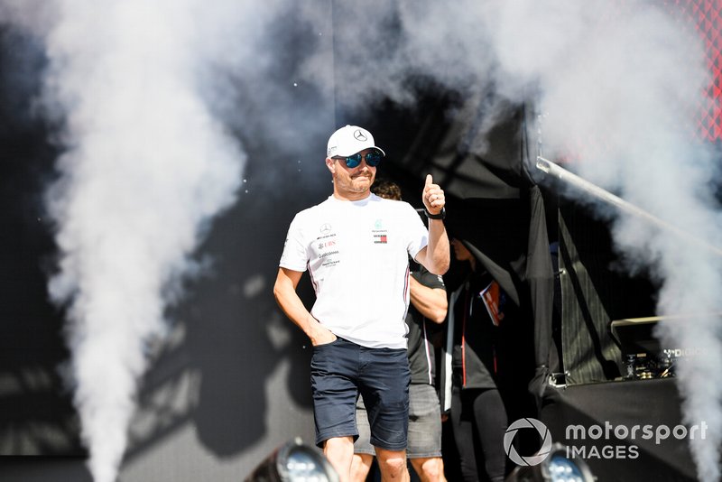 Valtteri Bottas, Mercedes AMG F1 on stage at the Fan Zone