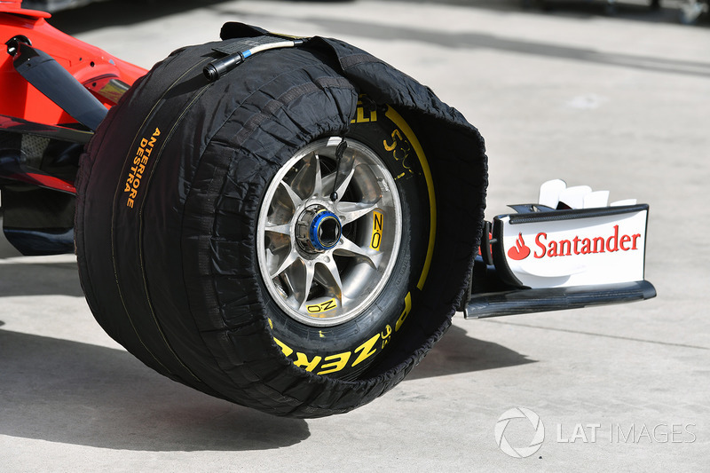 Ferrari SF70H front wheel and Pirelli tyre in blanket