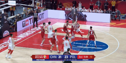 王哲林金鸡独立打板命中.gif