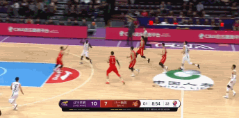 史蒂芬森空中嘴巴被田宇翔撞了一下.gif