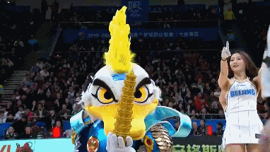 北京首钢吉祥物手托宝塔.gif