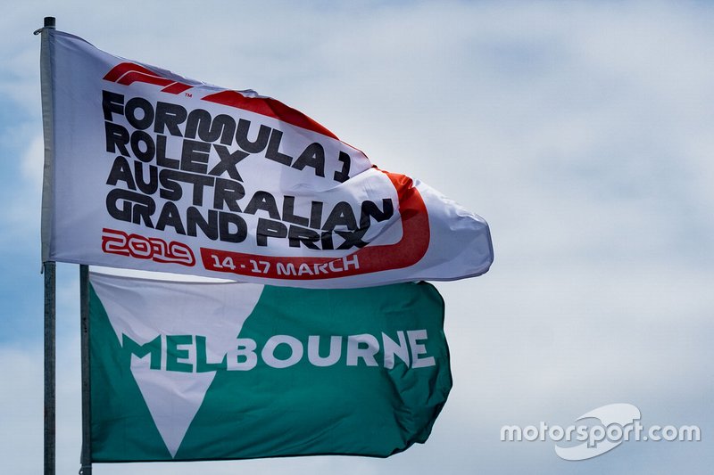 Formula 1 Australian Grand Prix and Melbourne flags