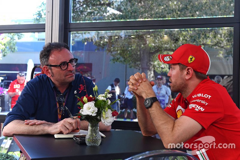 Roberto Chinchero, Motorsport.com ITA with Sebastian Vettel, Ferrari