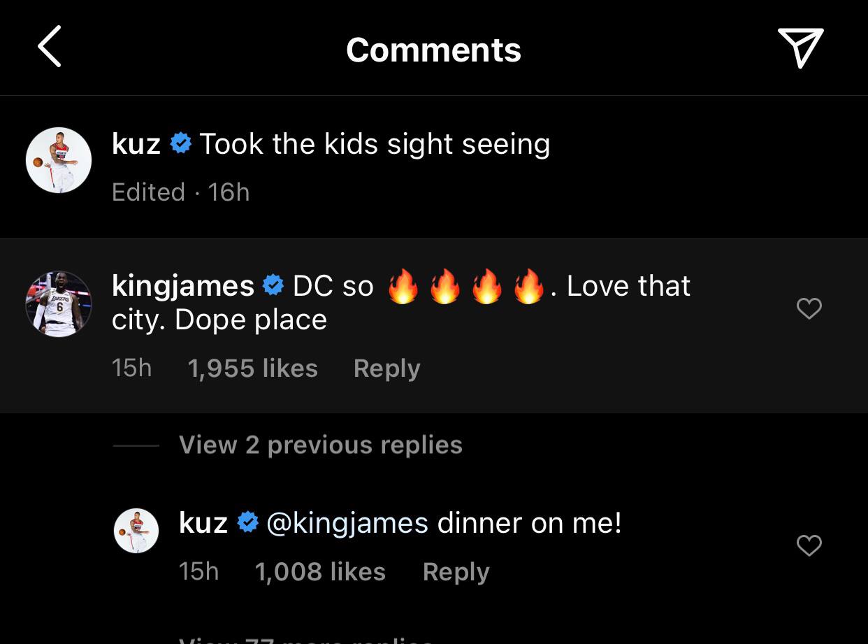Lakers LeBron James Wizards Washington DC Kyle Kuzma