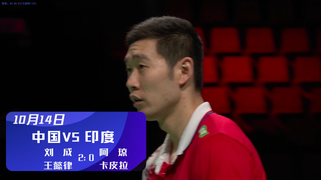 2021汤尤杯 | 男双刘成/王懿律2-0（26-24、21-19）战胜印度阿琼/卡比拉