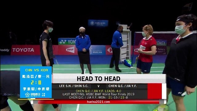 韦尔瓦世锦赛女双决赛：陈清晨/贾一凡2-0战胜李绍希/申昇瓒