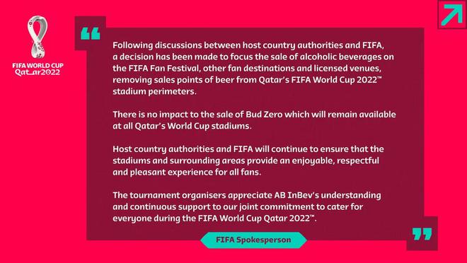 卡塔尔官方：世界杯球场禁售啤酒 百威啤酒赞助商损失惨重
